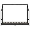 vidaXL Estructura de cama para ni&ntilde;os madera pino negro 2x(90x200) cm