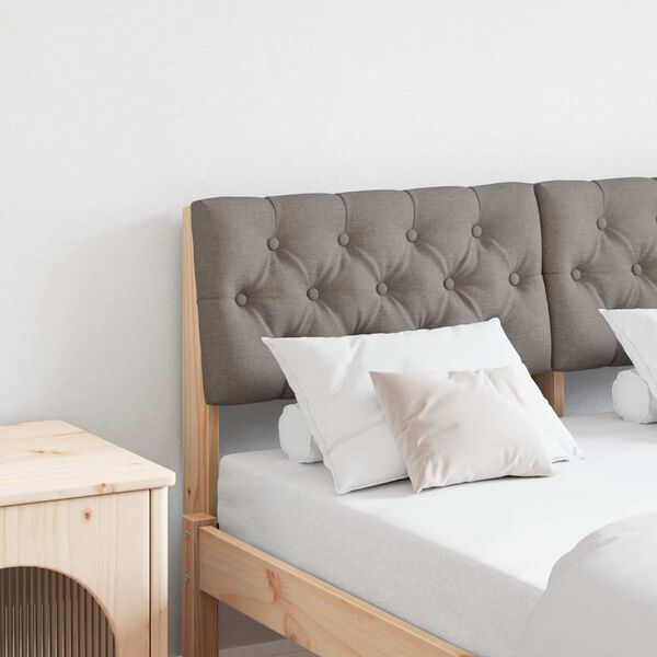 vidaXL Cabecero tapizado Taup&eacute; 120 cm Madera de pino macizo