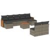 vidaXL Set de sof&aacute;s de jard&iacute;n 10 pzas con cojines rat&aacute;n sint&eacute;tico gris