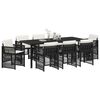 vidaXL Conjunto de Comedor de Jard&iacute;n 9 pcs Negro