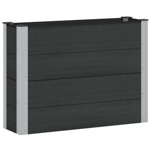 vidaXL Arriate elevado Negro 100 x 30 x 72 cm WPC y Aluminio