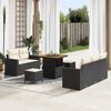vidaXL Conjunto de sofá de jardín 8 pcs Negro ratán sintético