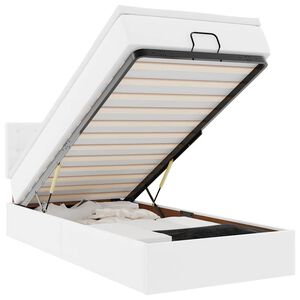 vidaXL Cama otomana colch&oacute;n cuero sint&eacute;tico blanco 100x200cm