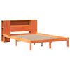 vidaXL Cama con estanter&iacute;a sin colch&oacute;n madera maciza marr&oacute;n 135x190cm