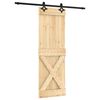 vidaXL Puerta Corredera Natural y negro 70 x 210 cm