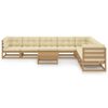 vidaXL Set de muebles de jard&iacute;n 9 pzs cojines madera pino marr&oacute;n miel