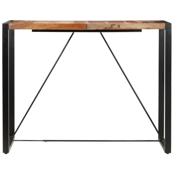 vidaXL Mesa alta de cocina de madera maciza de acacia 140x70x110 cm
