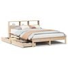 vidaXL Cama con estanter&iacute;a sin colch&oacute;n madera maciza de pino 160x200cm