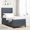 vidaXL Cama tipo Box Spring con LED Gris oscuro 90 x 200 cm Terciopelo