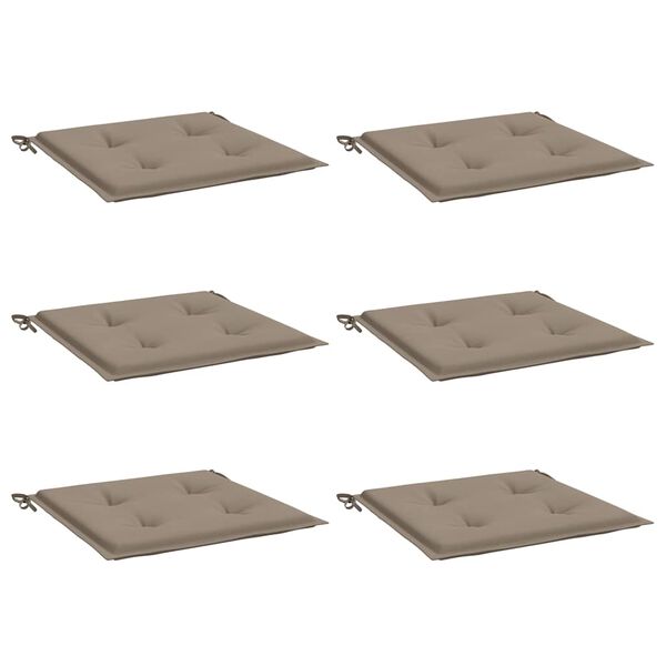 vidaXL Cojines de silla de jard&iacute;n 6 uds tela Oxford taup&eacute; 40x40x4 cm