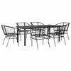 vidaXL Juego de comedor jard&iacute;n 7 piezas rat&aacute;n sint&eacute;tico negro