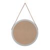 vidaXL Espejo de pared con correa plateado &Oslash;55 cm