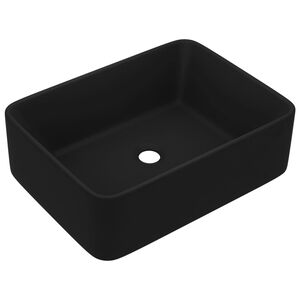vidaXL Lavabo de lujo de cer&aacute;mica negro mate 41x30x12 cm