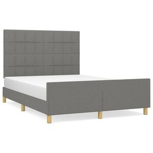 vidaXL Cama sin colch&oacute;n tela gris oscuro 140x190 cm