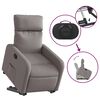 vidaXL Sillón reclinable elevable tela gris taupe