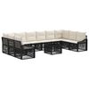 vidaXL Conjunto de sof&aacute;s de jard&iacute;n 11 uds. Negro rat&aacute;n sint&eacute;tico