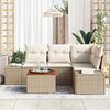 vidaXL Conjunto de sof&aacute;s de jard&iacute;n 5 pcs Beige rat&aacute;n sint&eacute;tico