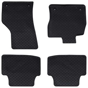 vidaXL Alfombrilla de Coche 4 pcs Negro Goma