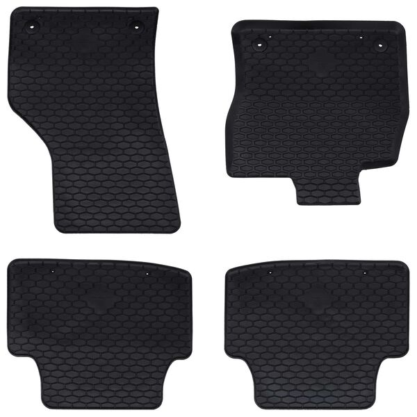vidaXL Alfombrilla de Coche 4 pcs Negro Goma