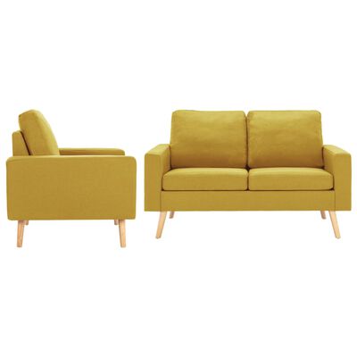 vidaXL Juego de sofás de 2 piezas tela amarillo