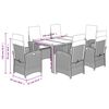 vidaXL Set de comedor de jard&iacute;n 7 pzas y cojines rat&aacute;n sint&eacute;tico negro