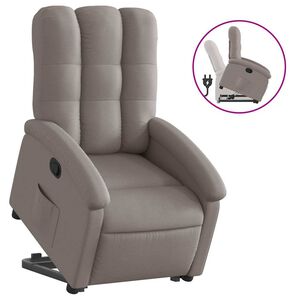 vidaXL Sill&oacute;n reclinable elevable tela gris taupe