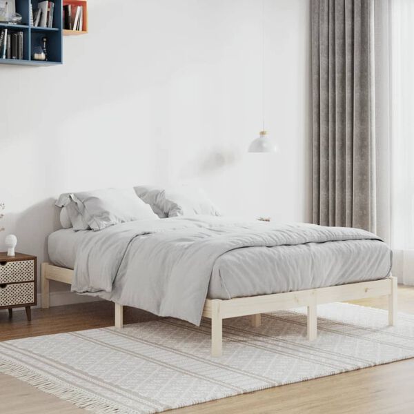 vidaXL Estructura de cama sin colch&oacute;n madera maciza de pino 137x190 cm
