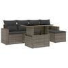 vidaXL Set de muebles de jard&iacute;n 6 pzas y cojines rat&aacute;n sint&eacute;tico gris