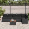 vidaXL Conjunto de sof&aacute;s de jard&iacute;n 7 pcs Negro rat&aacute;n sint&eacute;tico