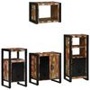vidaXL Juego de muebles de ba&ntilde;o 4 uds. Multicolor y negro