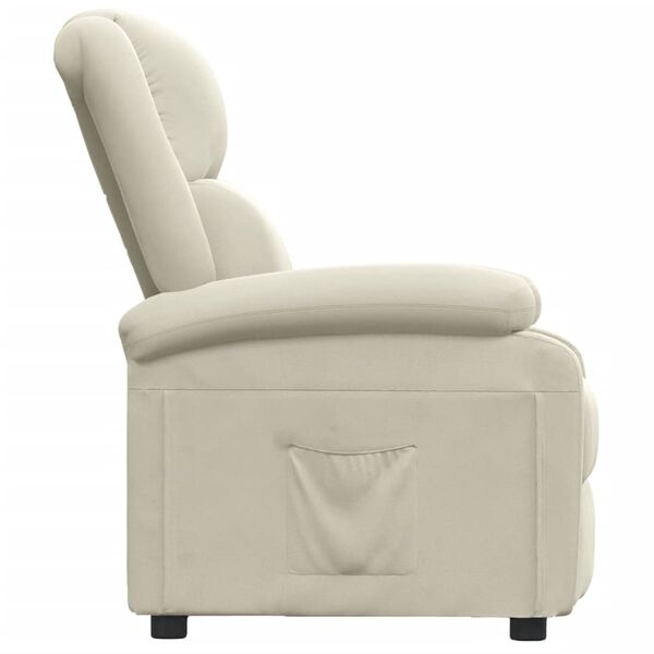 vidaXL Sill&oacute;n reclinable terciopelo blanco crema