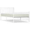 vidaXL Estructura cama sin colch&oacute;n con estribo metal blanco 100x200 cm