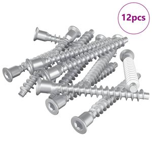 vidaXL Tornillos Confirmat 12 pcs Plateado &Oslash;7 x 58 mm Metal