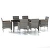 vidaXL Juego de comedor de jard&iacute;n 7 piezas con cojines gris y negro