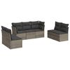 vidaXL Set de sof&aacute;s de jard&iacute;n 7 piezas con cojines rat&aacute;n PE gris