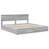 vidaXL Cama con almacenamiento con cabecera Gris Sonoma 200 x 200 cm