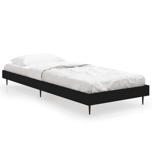 vidaXL Estructura de cama madera de ingenier&iacute;a negra 75x190 cm