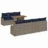 vidaXL Conjunto de sof&aacute; de jard&iacute;n 8 uds. gris y azul marino