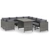 vidaXL Set de muebles de jard&iacute;n 9 pzas y cojines rat&aacute;n sint&eacute;tico gris