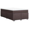 vidaXL Cama box spring con colch&oacute;n tela marr&oacute;n oscuro 120x200 cm