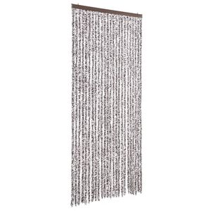 vidaXL Cortina mosquitera de chenilla marr&oacute;n y beige 100x220 cm