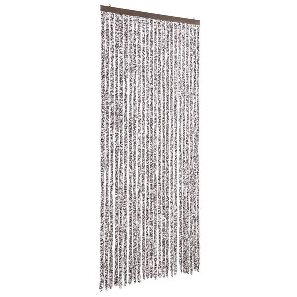 vidaXL Cortina mosquitera de chenilla marrón y beige 100x220 cm