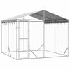 vidaXL Perrera de exterior con techo acero galvanizado plata 3x3x2,5 m