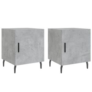 vidaXL Mesitas noche 2 uds madera ingenier&iacute;a gris hormig&oacute;n 40x40x50 cm