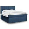 vidaXL Cama box spring con colch&oacute;n tela azul 180x200 cm
