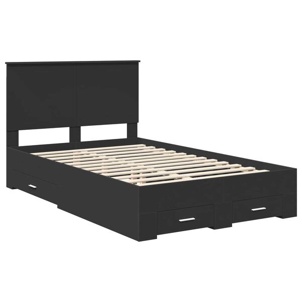 vidaXL Estructura de cama Negro 120 x 190 cm Madera de ingenier&iacute;a