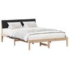 vidaXL Estructura de cama con cabecera Marr&oacute;n y negro 135 x 190 cm