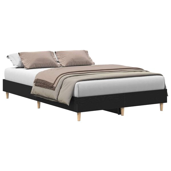 vidaXL Estructura de cama Roble Negro 203 x 123 x 25 cm