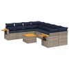 vidaXL Set de sof&aacute;s de jard&iacute;n 9 pzas con cojines rat&aacute;n sint&eacute;tico gris