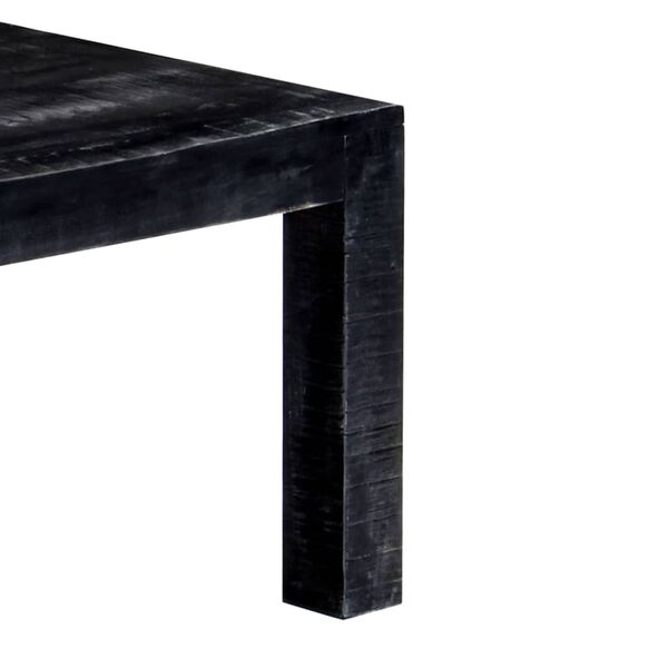 vidaXL Mesa de centro de madera maciza de mango negro 110x50x35 cm
